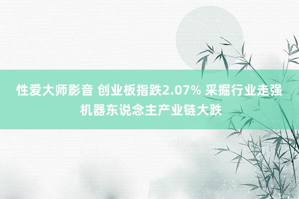 性爱大师影音 创业板指跌2.07% 采掘行业走强 机器东说念主产业链大跌
