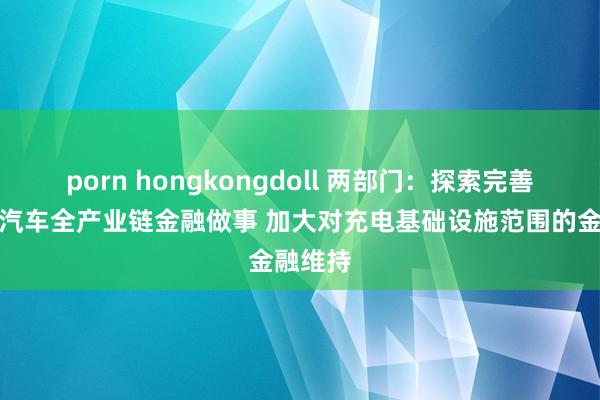 porn hongkongdoll 两部门：探索完善新动力汽车全产业链金融做事 加大对充电基础设施范围的金融维持