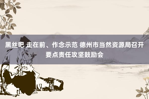 黑丝吧 走在前、作念示范 德州市当然资源局召开要点责任攻坚鼓励会